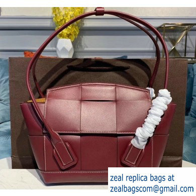 Bottega Veneta Arco 33 Top Handle Bag with Maxi Weave Burgundy 2020 - Click Image to Close