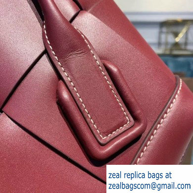 Bottega Veneta Arco 33 Top Handle Bag with Maxi Weave Burgundy 2020