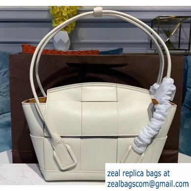Bottega Veneta Arco 33 Top Handle Bag with Maxi Weave White 2020