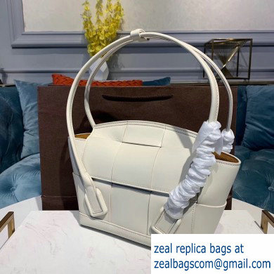 Bottega Veneta Arco 33 Top Handle Bag with Maxi Weave White 2020