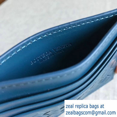 Bottega Veneta Card Case In Intrecciato Weave Blue - Click Image to Close