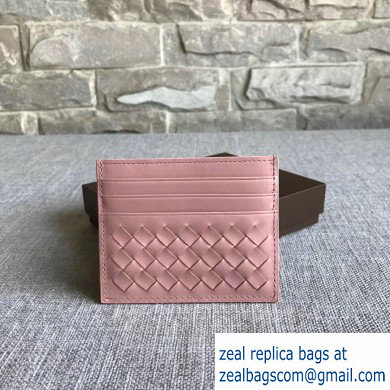 Bottega Veneta Card Case In Intrecciato Weave Pink - Click Image to Close