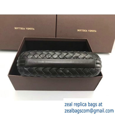 Bottega Veneta Intrecciato Bronze Chain Knot Clutch Bag Black