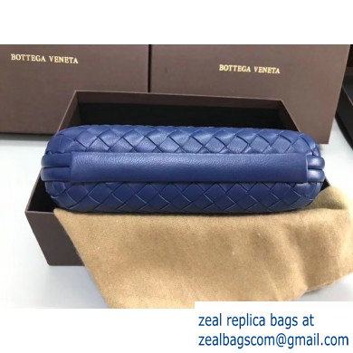 Bottega Veneta Intrecciato Bronze Chain Knot Clutch Bag Blue