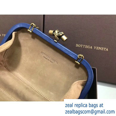 Bottega Veneta Intrecciato Bronze Chain Knot Clutch Bag Blue