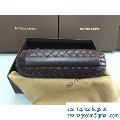 Bottega Veneta Intrecciato Bronze Chain Knot Clutch Bag Dark Purple - Click Image to Close