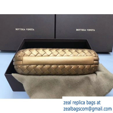 Bottega Veneta Intrecciato Bronze Chain Knot Clutch Bag Gold - Click Image to Close