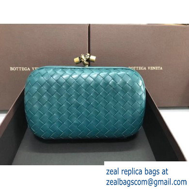 Bottega Veneta Intrecciato Bronze Chain Knot Clutch Bag Green