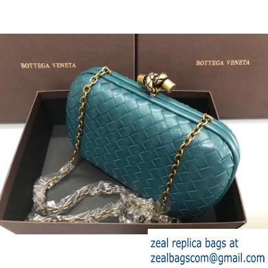 Bottega Veneta Intrecciato Bronze Chain Knot Clutch Bag Green - Click Image to Close