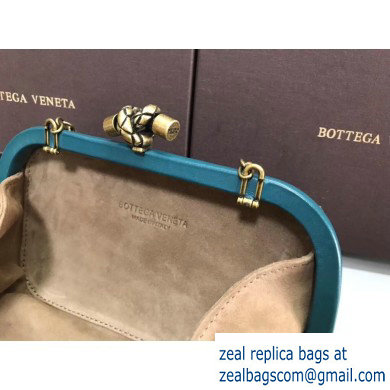 Bottega Veneta Intrecciato Bronze Chain Knot Clutch Bag Green