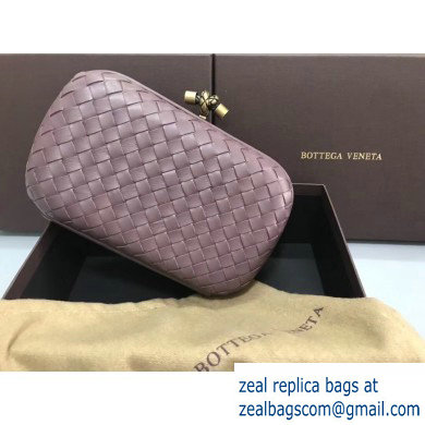 Bottega Veneta Intrecciato Bronze Chain Knot Clutch Bag Lavender - Click Image to Close