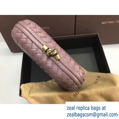 Bottega Veneta Intrecciato Bronze Chain Knot Clutch Bag Lavender - Click Image to Close