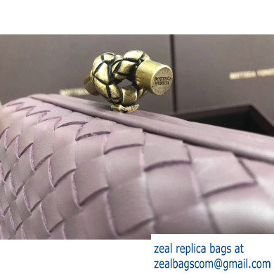 Bottega Veneta Intrecciato Bronze Chain Knot Clutch Bag Lavender - Click Image to Close