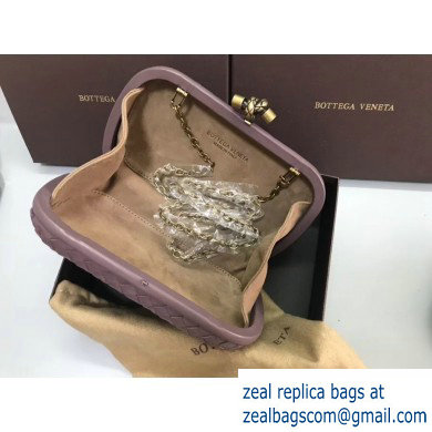 Bottega Veneta Intrecciato Bronze Chain Knot Clutch Bag Lavender