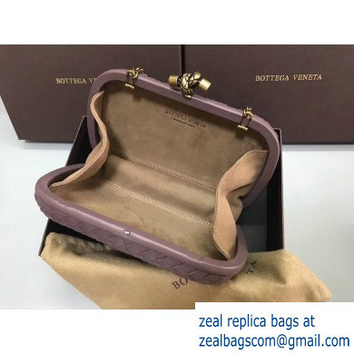 Bottega Veneta Intrecciato Bronze Chain Knot Clutch Bag Lavender - Click Image to Close