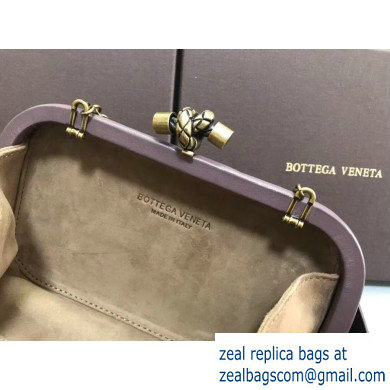 Bottega Veneta Intrecciato Bronze Chain Knot Clutch Bag Lavender