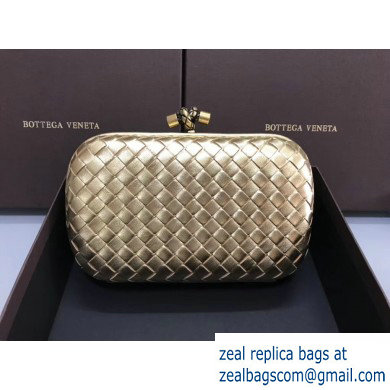 Bottega Veneta Intrecciato Bronze Chain Knot Clutch Bag Light Gold - Click Image to Close