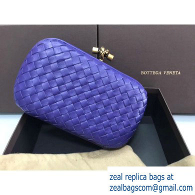 Bottega Veneta Intrecciato Bronze Chain Knot Clutch Bag Purple - Click Image to Close