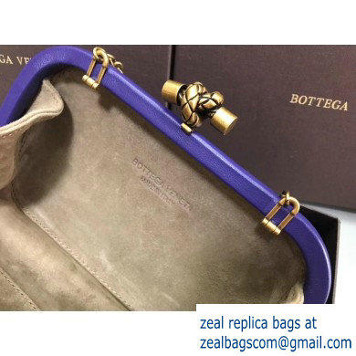 Bottega Veneta Intrecciato Bronze Chain Knot Clutch Bag Purple