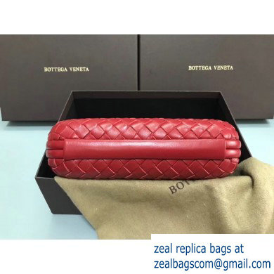 Bottega Veneta Intrecciato Bronze Chain Knot Clutch Bag Red - Click Image to Close