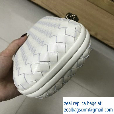 Bottega Veneta Intrecciato Chain Knot Clutch White/BRONZE CHAIN 2019