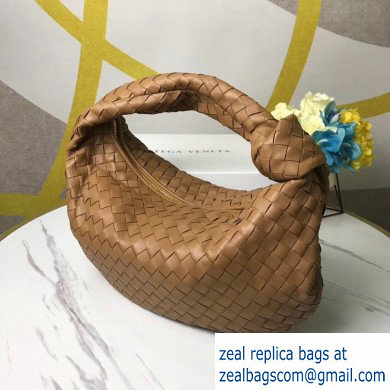 Bottega Veneta Knotted Handle Medium BV Jodie Hobo Bag in Woven Leather Brown 2020 - Click Image to Close