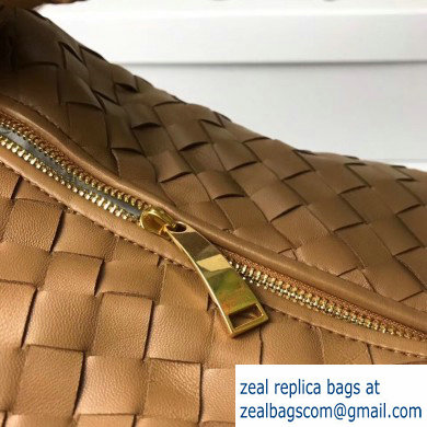 Bottega Veneta Knotted Handle Medium BV Jodie Hobo Bag in Woven Leather Brown 2020 - Click Image to Close