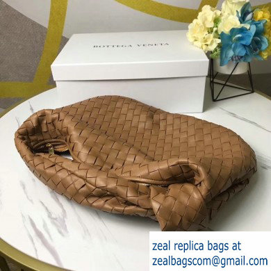 Bottega Veneta Knotted Handle Medium BV Jodie Hobo Bag in Woven Leather Brown 2020