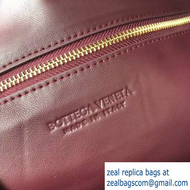 Bottega Veneta Knotted Handle Medium BV Jodie Hobo Bag in Woven Leather Burgundy 2020