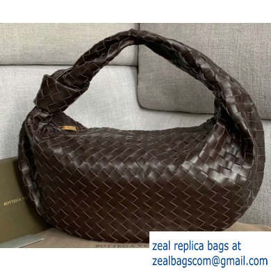 Bottega Veneta Knotted Handle Medium BV Jodie Hobo Bag in Woven Leather Coffee 2020