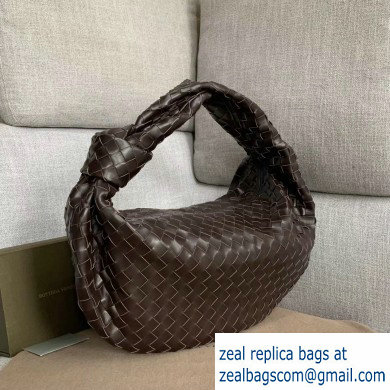 Bottega Veneta Knotted Handle Medium BV Jodie Hobo Bag in Woven Leather Coffee 2020