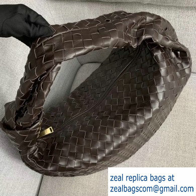 Bottega Veneta Knotted Handle Medium BV Jodie Hobo Bag in Woven Leather Coffee 2020