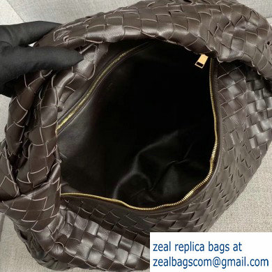 Bottega Veneta Knotted Handle Medium BV Jodie Hobo Bag in Woven Leather Coffee 2020