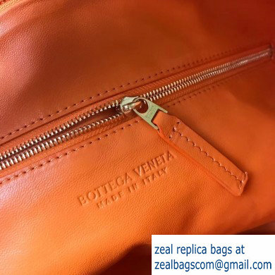 Bottega Veneta Knotted Handle Medium BV Jodie Hobo Bag in Woven Leather Orange 2020