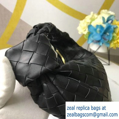 Bottega Veneta Rounded Mini BV Jodie Hobo Bag in Woven Leather Black 2020 - Click Image to Close