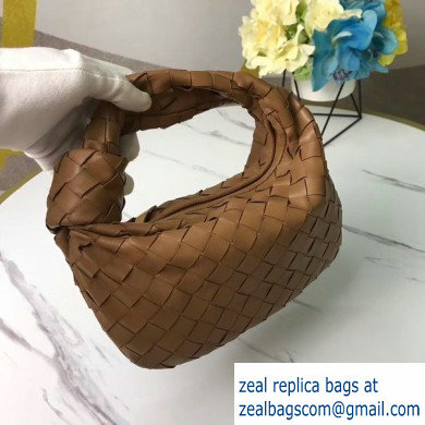 Bottega Veneta Rounded Mini BV Jodie Hobo Bag in Woven Leather Brown 2020 - Click Image to Close