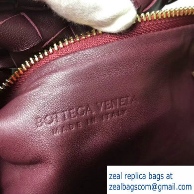 Bottega Veneta Rounded Mini BV Jodie Hobo Bag in Woven Leather Burgundy 2020