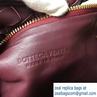 Bottega Veneta Rounded Mini BV Jodie Hobo Bag in Woven Leather Burgundy 2020 - Click Image to Close