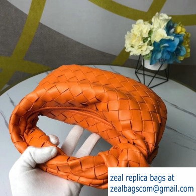 Bottega Veneta Rounded Mini BV Jodie Hobo Bag in Woven Leather Orange 2020 - Click Image to Close