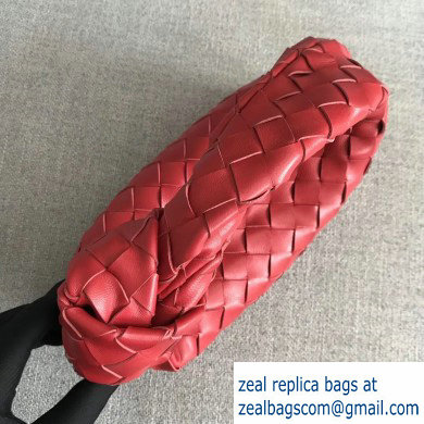 Bottega Veneta Rounded Mini BV Jodie Hobo Bag in Woven Leather Red 2020