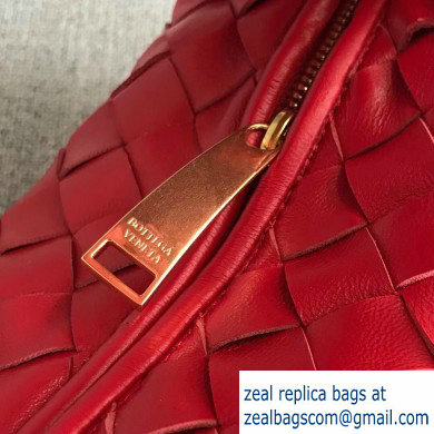 Bottega Veneta Rounded Mini BV Jodie Hobo Bag in Woven Leather Red 2020 - Click Image to Close