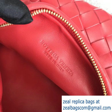 Bottega Veneta Rounded Mini BV Jodie Hobo Bag in Woven Leather Red 2020 - Click Image to Close