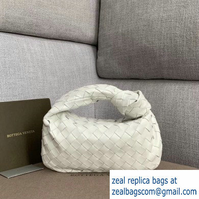 Bottega Veneta Rounded Mini BV Jodie Hobo Bag in Woven Leather White 2020 - Click Image to Close