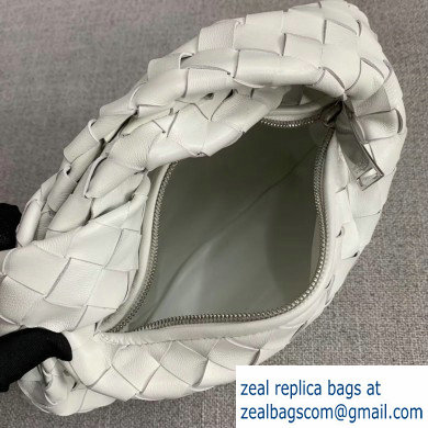 Bottega Veneta Rounded Mini BV Jodie Hobo Bag in Woven Leather White 2020 - Click Image to Close