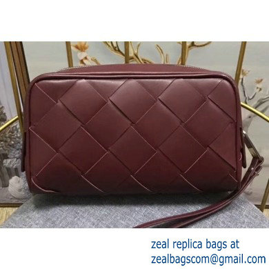 Bottega Veneta Small Toiletry Case In Intreccio Weave Burgundy 2020 - Click Image to Close