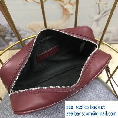 Bottega Veneta Small Toiletry Case In Intreccio Weave Burgundy 2020