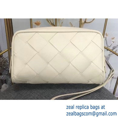 Bottega Veneta Small Toiletry Case In Intreccio Weave White 2020