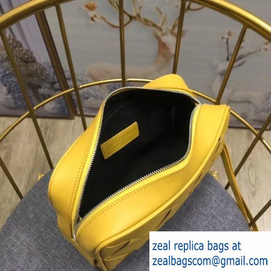 Bottega Veneta Small Toiletry Case In Intreccio Weave Yellow 2020