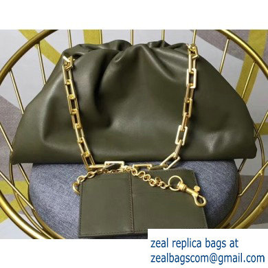 Bottega Veneta The Pouch Clutch Chain Shoulder Bag Army Green 2020 - Click Image to Close