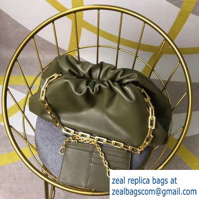 Bottega Veneta The Pouch Clutch Chain Shoulder Bag Army Green 2020 - Click Image to Close